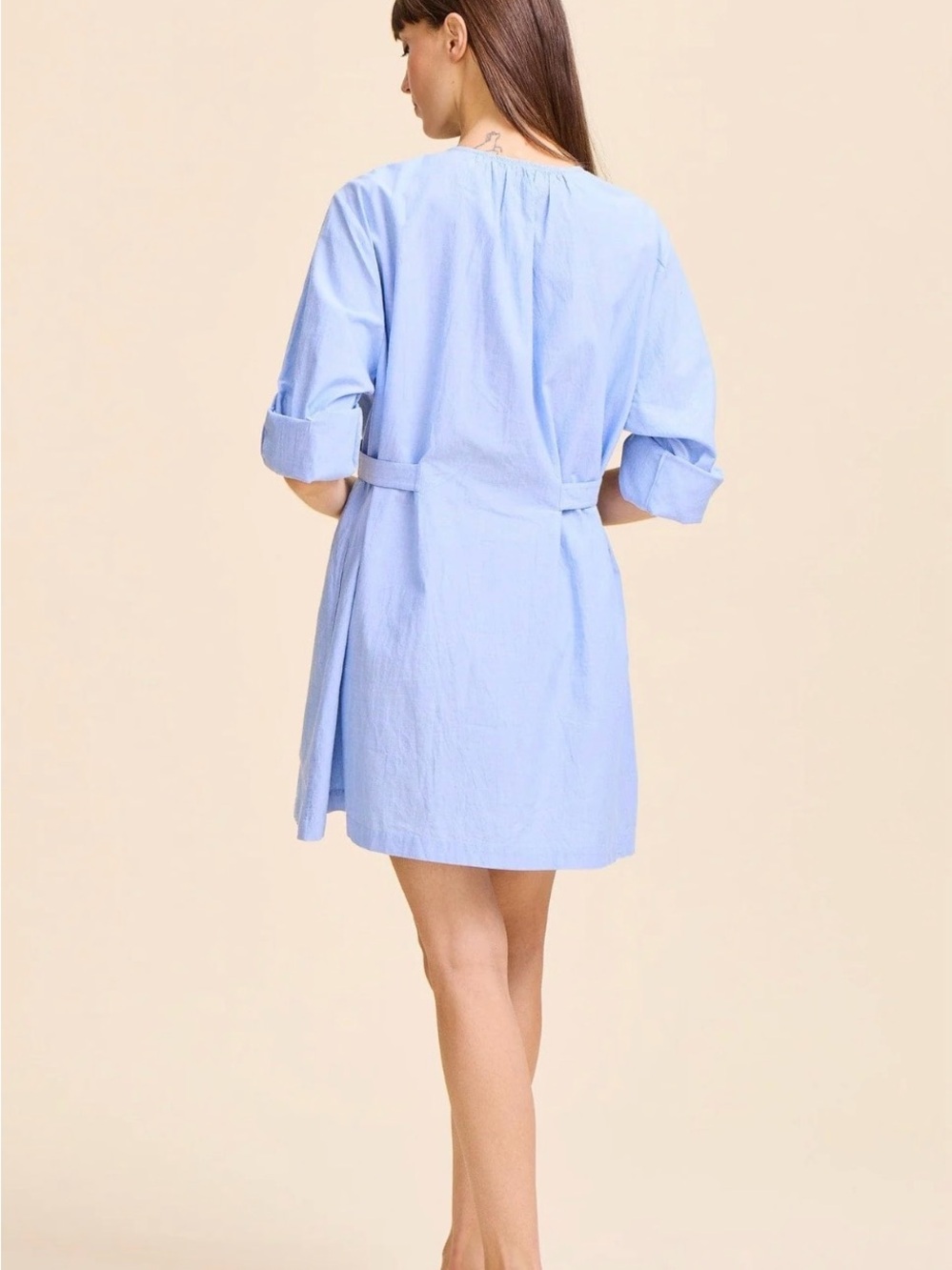 NWOT MILLE Noa Dress IN BLUE OXFORD Size XXS - Picture 3 of 6